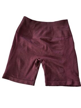 Aurola Seamless Scrunch Biker Shorts Burgundy Maroon Small perfect condition